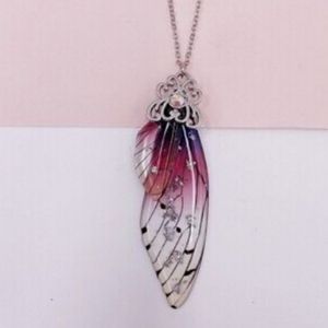 Purple & pink butterfly 🦋 wings necklace